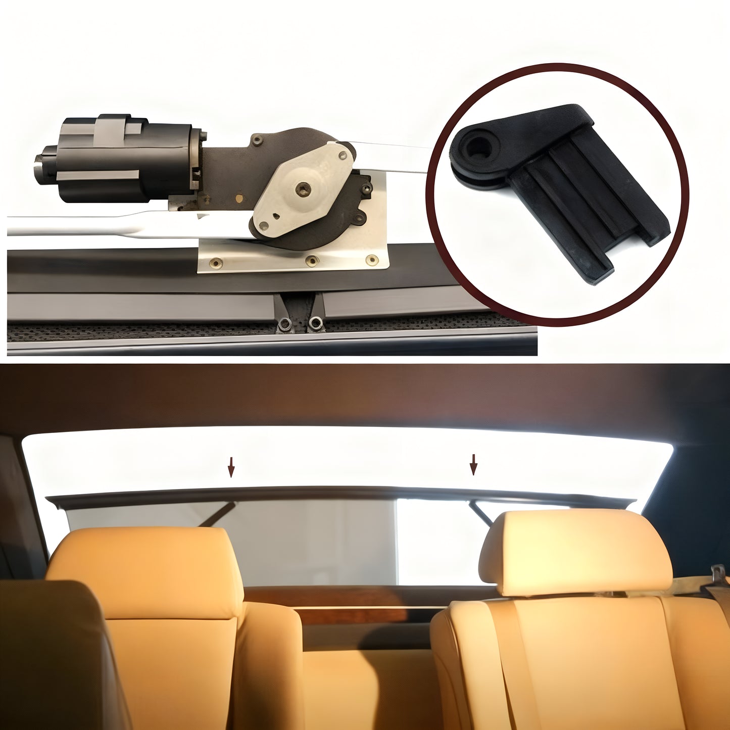 Soporte deslizante para parasol de ventana trasera para BMW E38, E39, E46, E60, E65, E66, E67, Vectra C