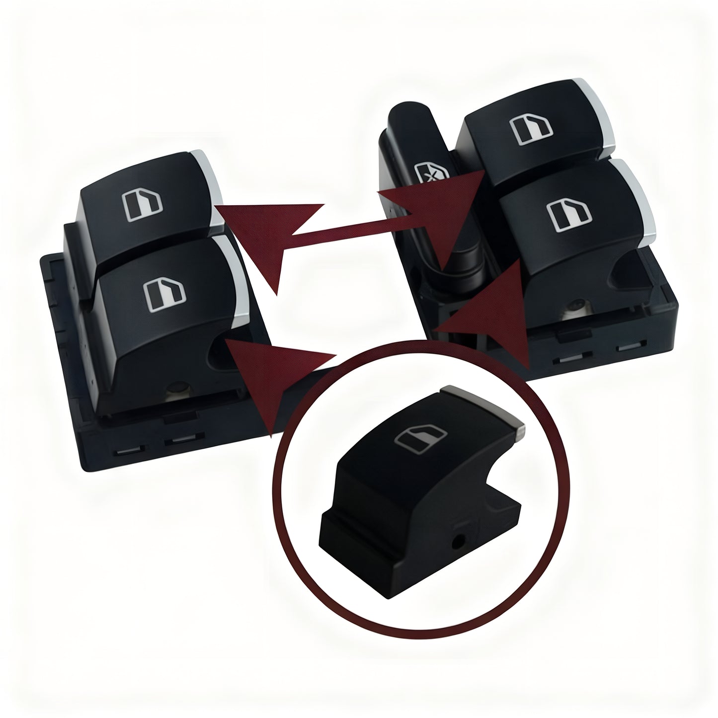 Tapa del botón del interruptor de ventana 5ND959857 para VW Golf Jetta 5 6 Passat B6 Tiguan Touran Polo