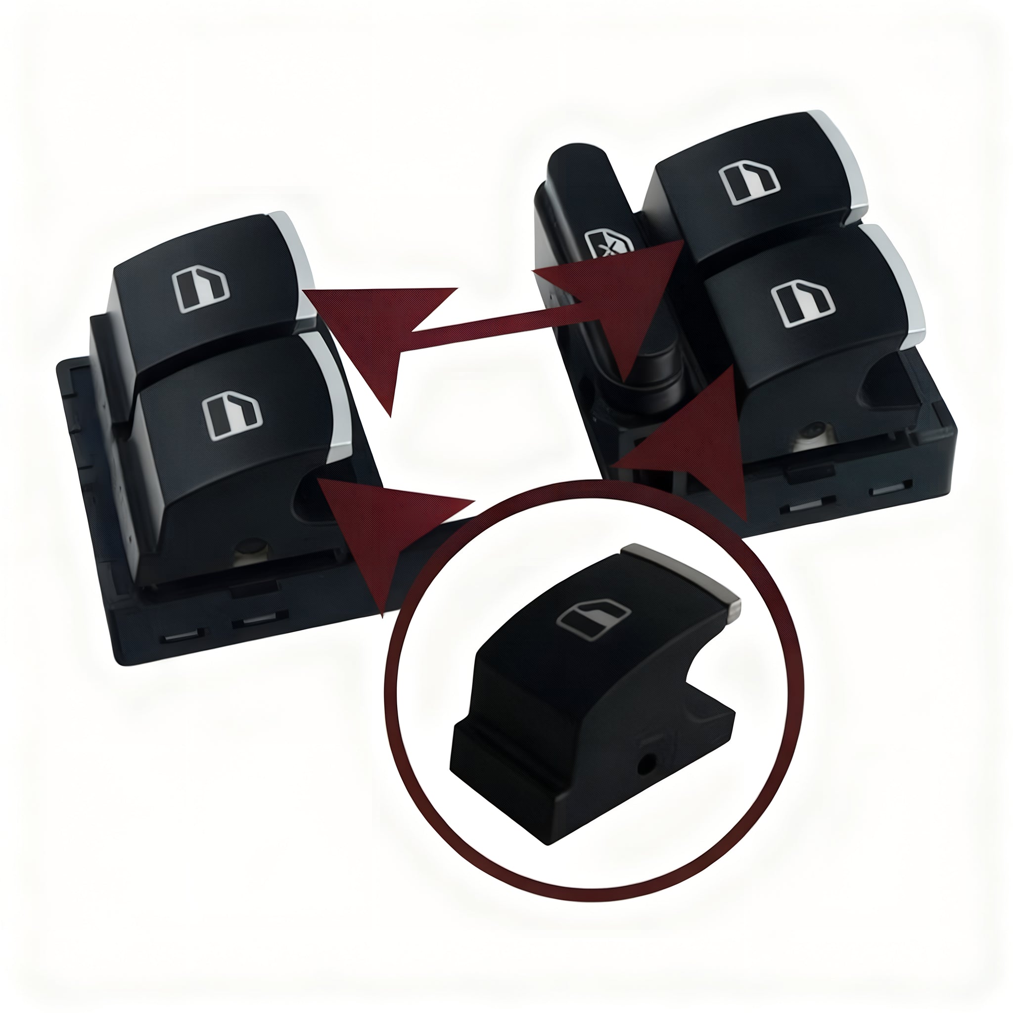 Tapa del botón del interruptor de ventana 5ND959857 para VW Golf Jetta 5 6 Passat B6 Tiguan Touran Polo