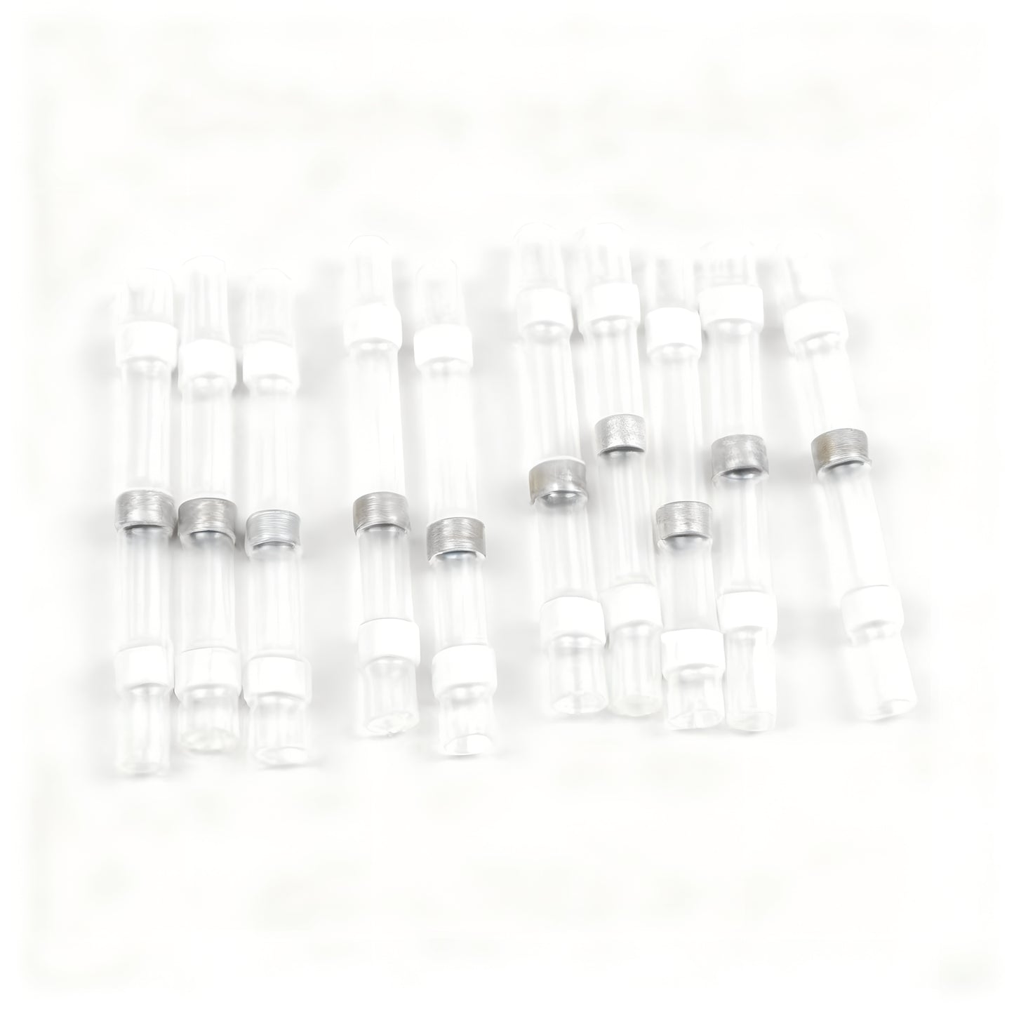 10 Pieces Heat Shrinkable Crimp Solder Sleeves Butt Connectors for 1 5 mm² Cable Transparent White Lenght24 mm