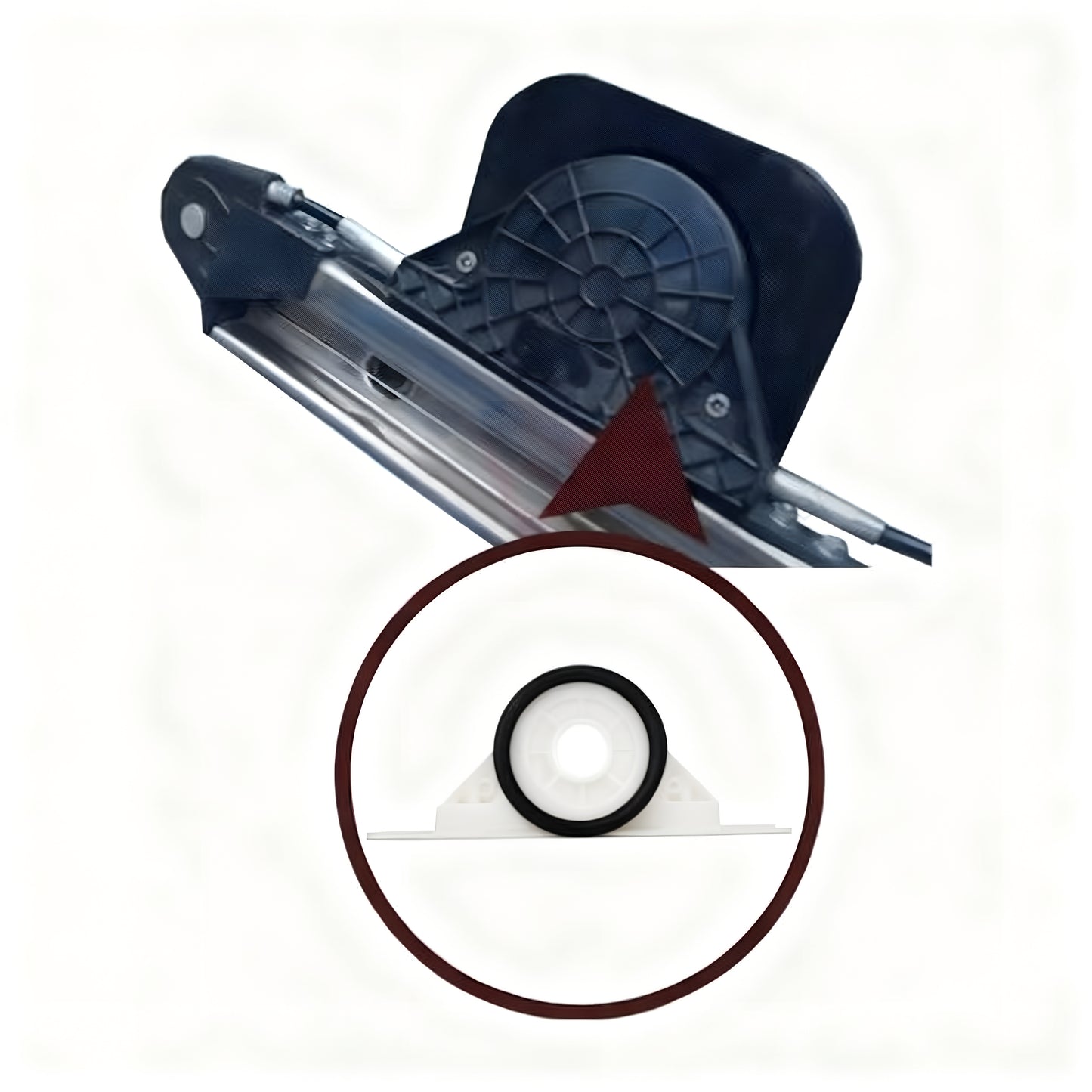 Guía de puerta corredera eléctrica, paso de rueda 7E1843872, derecha, para VW T5 Caravelle Multivan