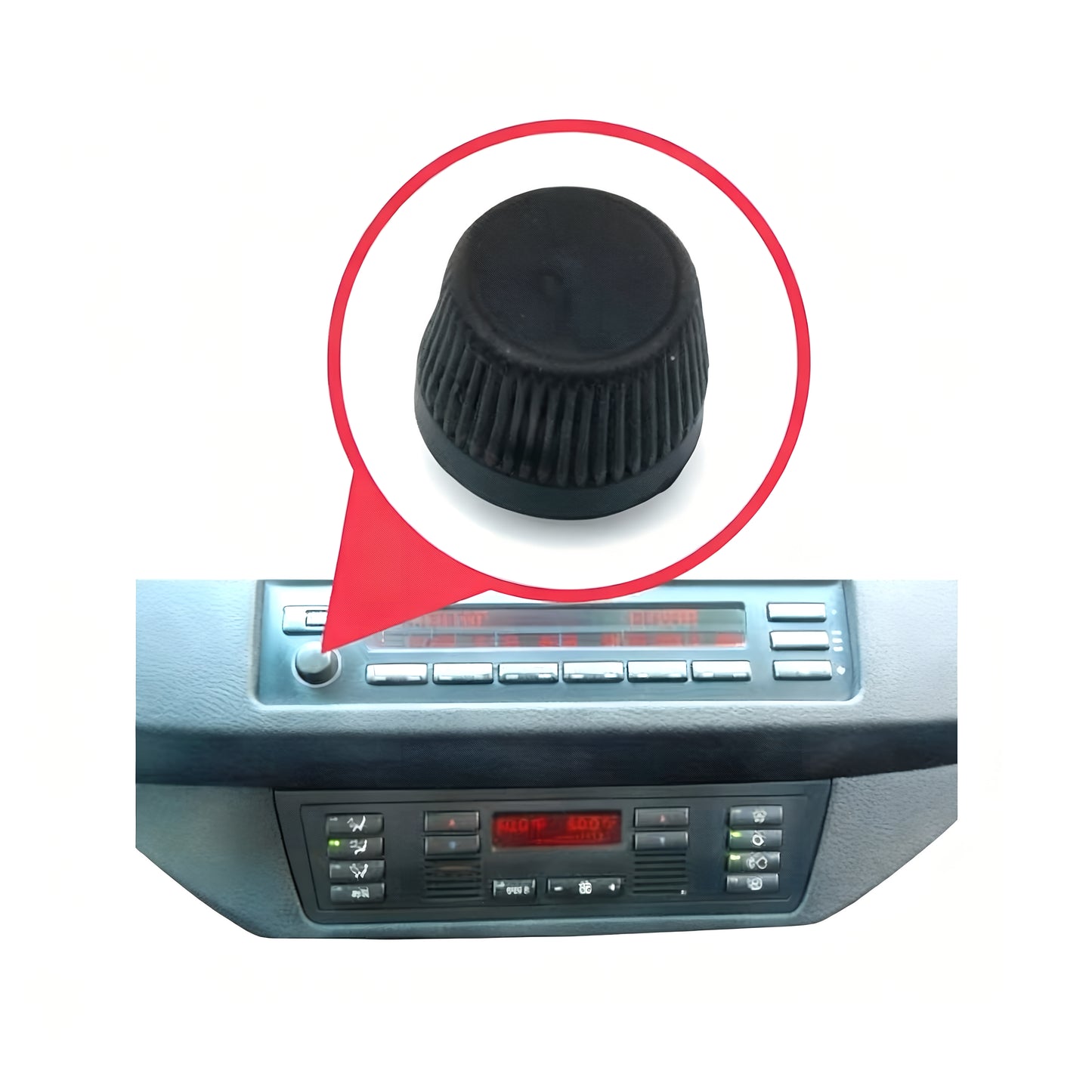 Perilla de plástico para radio CD 65828372162 para BMW X5 E39 E38